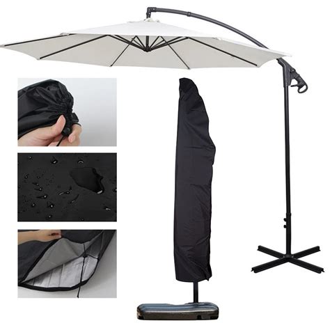 265x50x70cm Waterproof Umbrella Cover Patio Parasol Outdoor Umbrella Rain Cover Drawstring Dust ...