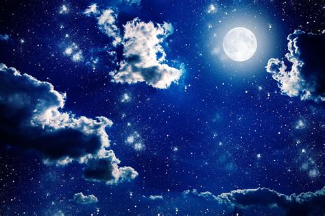 Online crop | HD wallpaper: clouds, moon, night, stars, Space, sky ...