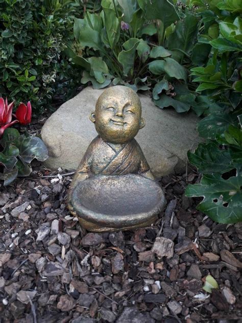 Baby Monk Statue Monk Statue Zen Birdfeeder Meditation | Etsy