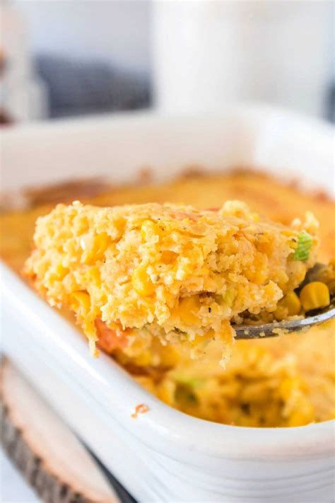 Easy Cornbread Casserole with Cheese