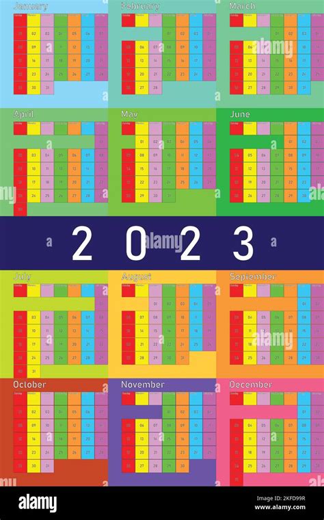 2023 Calendar Planer Organizer big editable space color weekday and ...