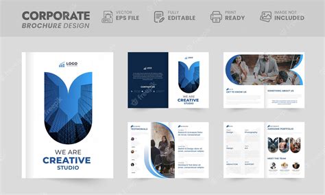 Premium Vector | 08 pages brochure template