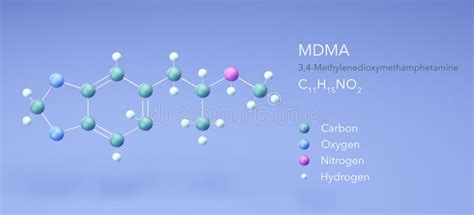 Mdma Molecule, Molecular Structures, Ecstasy, 3d Model, Structural Chemical Formula and Atoms ...