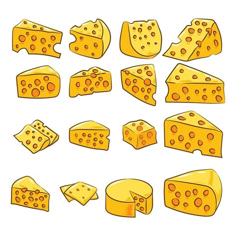 conjunto de queso de dibujos animados | Queso dibujo, Dibujos, Dibujos ...