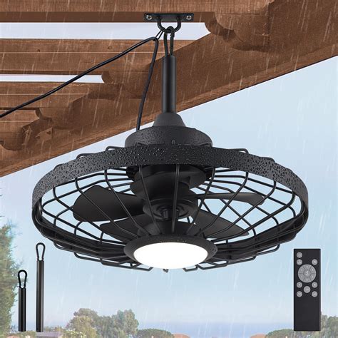 LEDIARY 20" Outdoor Ceiling Fans with Lights and Remote Control ...