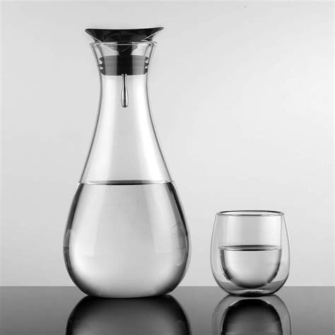 Glastal Glass Water Carafe 1.8 Litre Water Pitcher with Stainless Steel ...