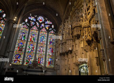 Stained Glass Window. Ely Cathedral, Cambridgeshire, England Stock Photo - Alamy