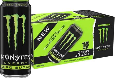 Monster Energy Zero Sugar, Green, Original, Low Calorie Energy Drink ...