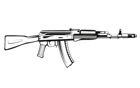 Premium Vector | Ak 47 weapon vector illustration of a sketch ...