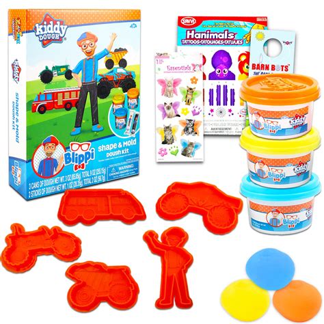 Buy Blippi Shape and Mold Dough Kit - 13 Pc Kids Craft Bundle with Blippi Doughs and Molds Plus ...