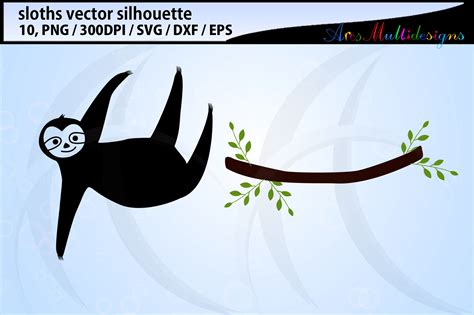 Sloth silhouette svg By ArcsMultidesignsShop | TheHungryJPEG