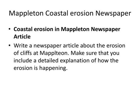 PPT - Mappleton Coastal erosion Newspaper PowerPoint Presentation, free download - ID:2655812