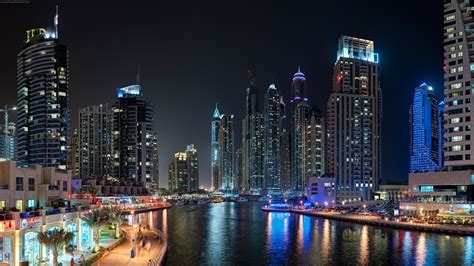 landscape, Dubai, City, Night Wallpapers HD / Desktop and Mobile Backgrounds