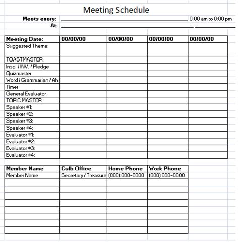 10 Free Meeting Schedule Templates in MS Word and MS Excel