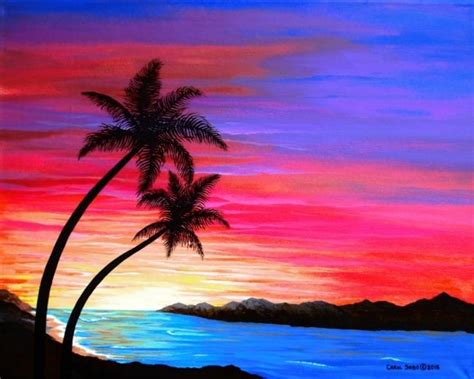 Ocean Sunset Painting Ideas - Pin by Tsang Man on Watercolor | Sunset ...