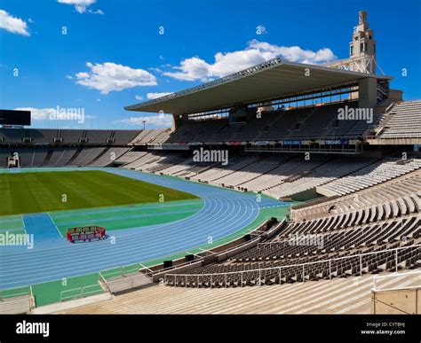 Barcelona Olympic Stadium at Montjuic Barcelona Spain built in 1927 and renovated for the 1992 ...