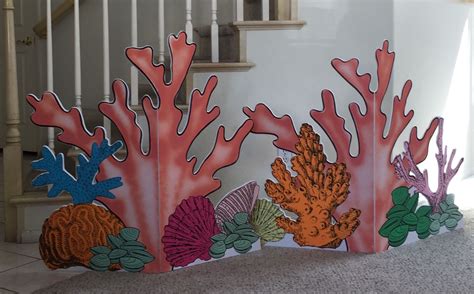 PACIFIC PARADISE Coral cutout, homemade stencil made out of foam board ...