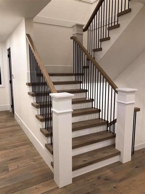 Transitional Metal & Wood Staircase - Transitional - Staircase ...