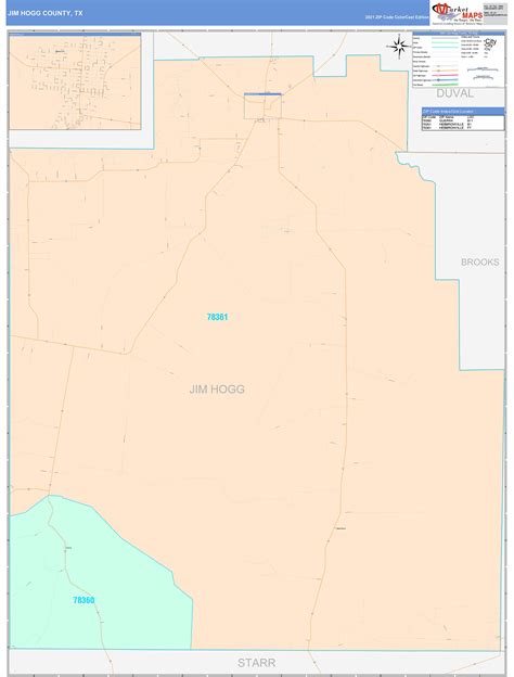 Jim Hogg County, TX Wall Map Color Cast Style by MarketMAPS - MapSales