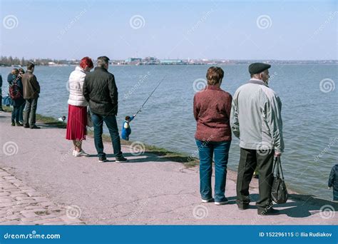 Taganrog, Russia - 07.04.19: Two Pairs of Adults are Standing on the ...