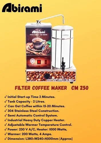 Abirami Stainless Steel Filter Coffee Maker, Capacity: 2 Litres at Rs ...