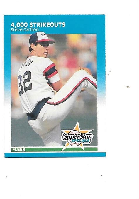 Steve Carlton 4000 Strikeouts 1987 Fleer baseball card #635 San ...