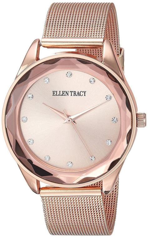 Ellen Tracy Womens Quartz Metal Alloy Watch Rose Gold-Toned Model ...