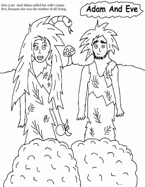 Free Bible Coloring Pages Of Adam And Eve - Coloring Home