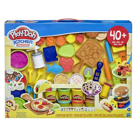 Play-Doh Kitchen Creations Deluxe Dinner Playset with 10 Cans of Play-Doh - Walmart.com ...