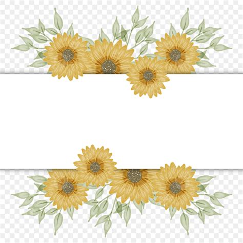 Sunflower Wedding Invitation PNG Picture, Sunflower Wedding Invitation Frame Ornament Border ...