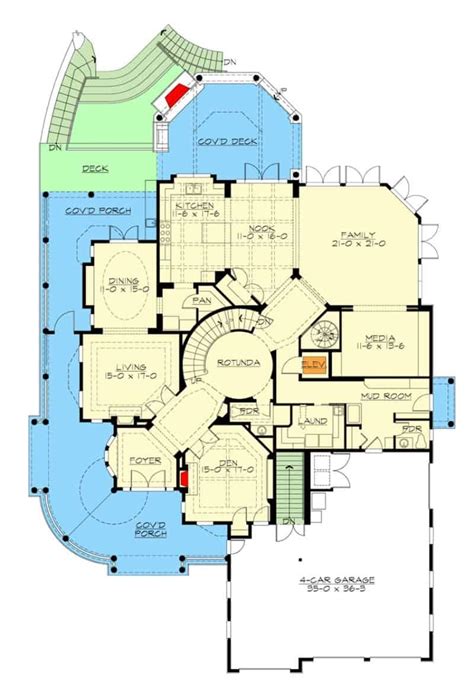 5 Bed House, 5 Bedroom House Plans, House Floor Plans, Castle House, Southern Traditional ...