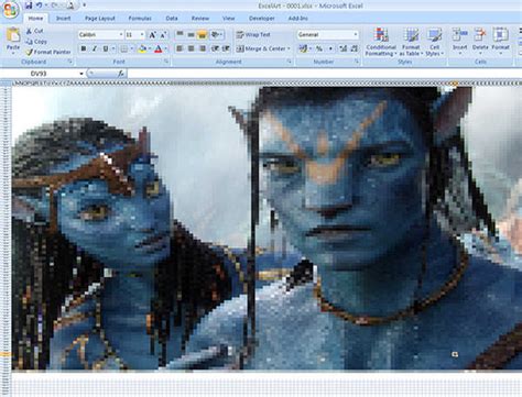 30 Geeky Artworks Created Using Microsoft Excel - Hongkiat