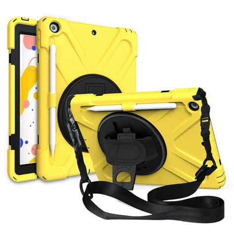 iPad 7th 8th Generation 10.2 Case Heavy Duty Shield Stand Rotating Hand ...