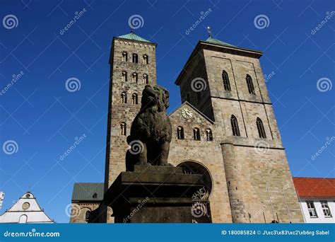 The Cathedral in Osnabrueck with the Lion Poodle Stock Photo - Image of town, cathedral: 180085824