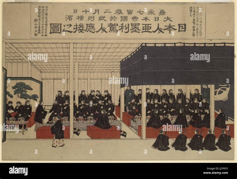 Brooklyn Museum - Reception for Commodore Perry by Japanese Noblemen ...