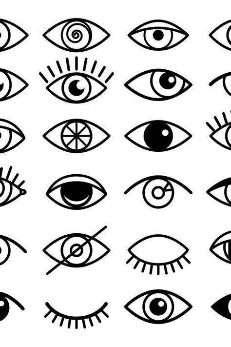 Outline eye icons (958763) in 2022 | Eye drawing simple, All seeing eye ...