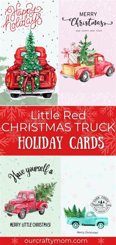 Download Your Free Set of Red Truck Christmas Cards