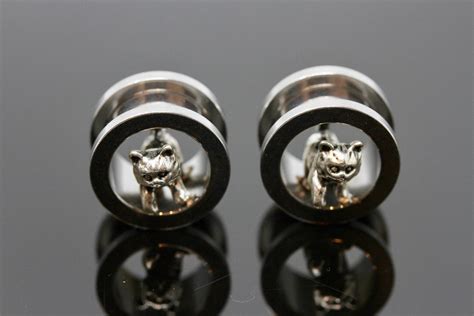 Kitty Stainless Steel Tunnels - Screw on Tunnel (Pair) - PSS04– Two Feather Plugs