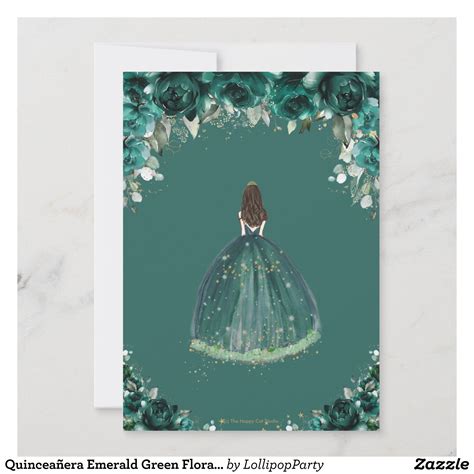 Invitación Princesa de Tiara de flor verde esmeralda | Zazzle.es | Invitaciones de boda verdes ...