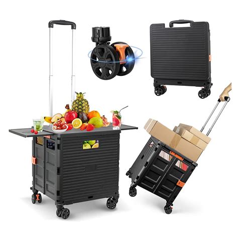 Folding Utility Cart Portable Rolling Crate Handcart with Magnetic ...