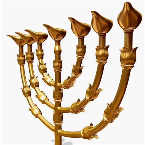 golden lampstand menorah 3d max