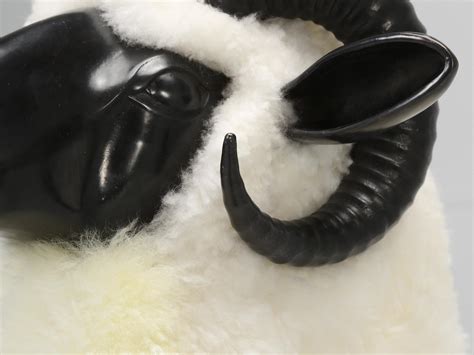 Life-Size Bronze Ram Sheep Covered in Sheep Wool For Sale at 1stDibs