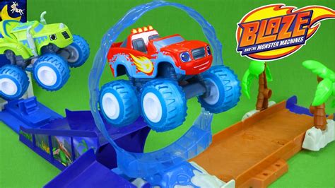 NEW Blaze and the Monster Machines Toys Geyser Blast Playset Launcher Zeg Blaze Diecast 2017 ...