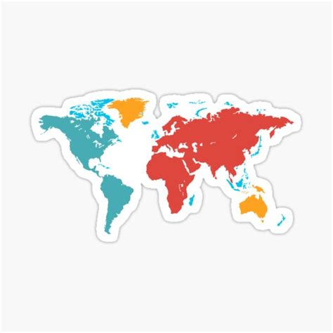 Sticker « Carte du monde colorée la carte du monde colorée carte de la planète terre », par ...