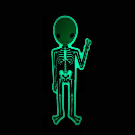 Alien glow-in-the-dark sticker | Etsy