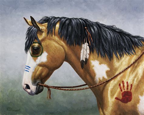Buckskin Native American War Horse Painting by Crista Forest - Pixels