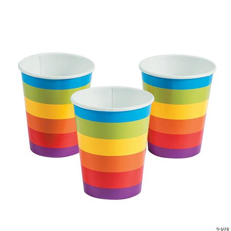 Rainbow Party Paper Cups - 8 Ct. | Oriental Trading