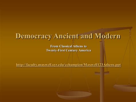 Democracy Ancient and Modern