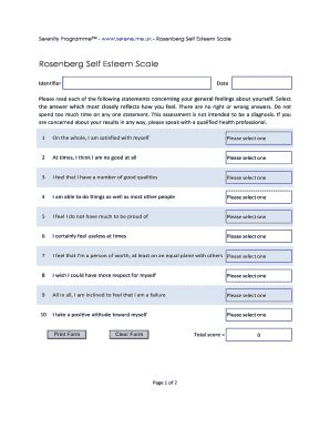 Rosenberg Self Esteem Scale: Complete with ease | airSlate SignNow