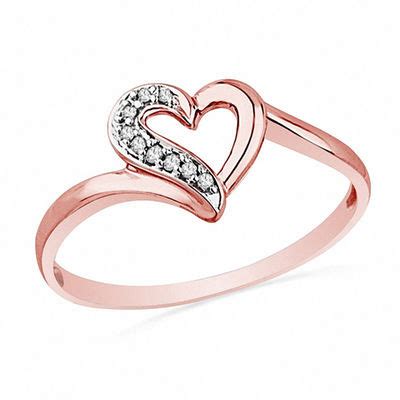 Diamond Accent Heart Ring in 10K Rose Gold | Zales